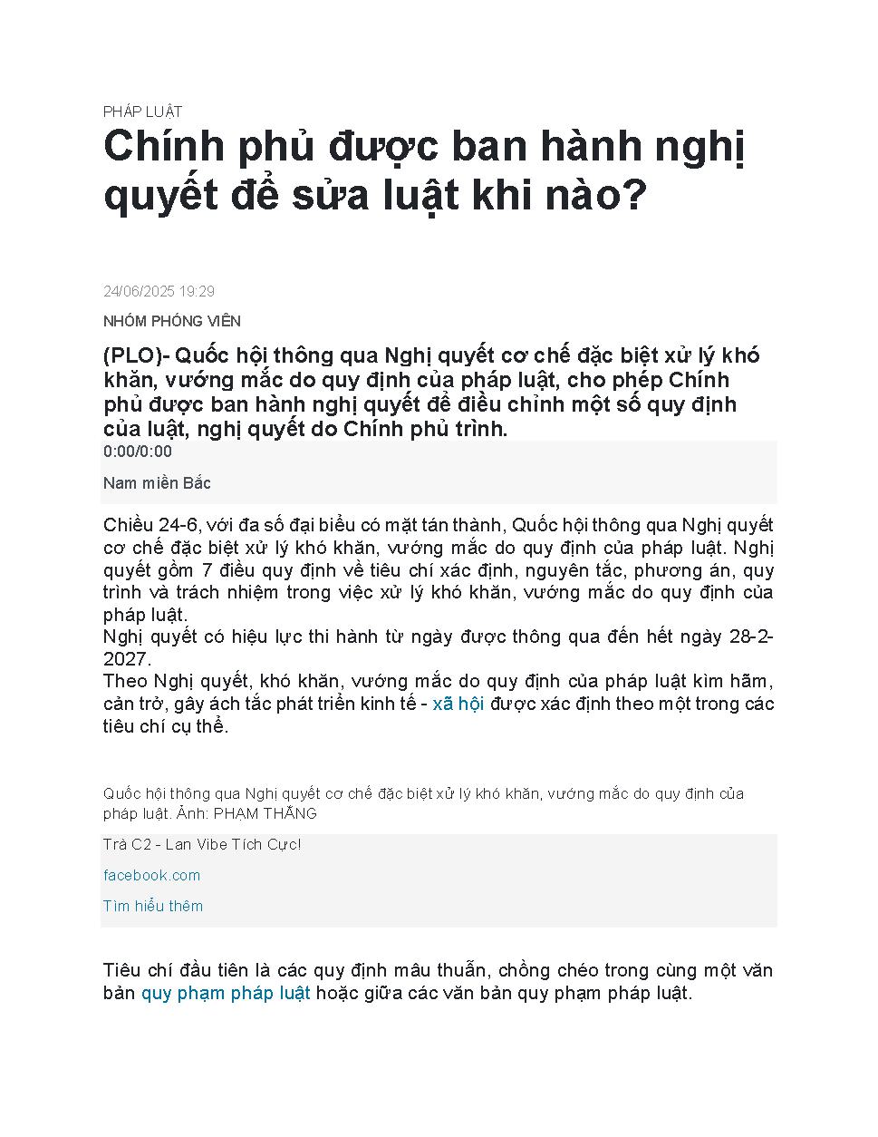 Chính phủ được ban hành nghị quyết để sửa luật khi nào?
