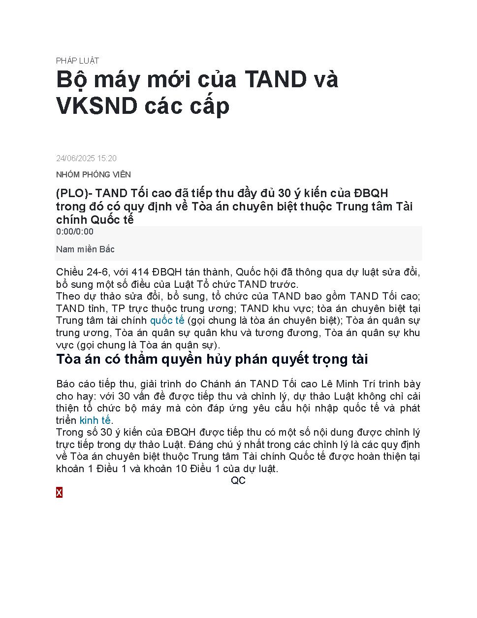 Bộ máy mới của TAND và VKSND các cấp