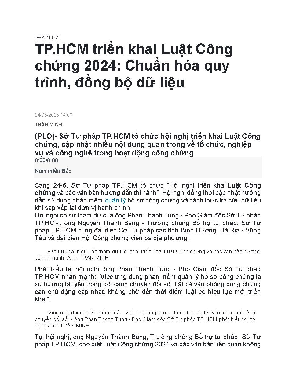 TP.HCM triển khai Luật Công chứng 2024: Chuẩn hóa quy trình, đồng bộ dữ liệu