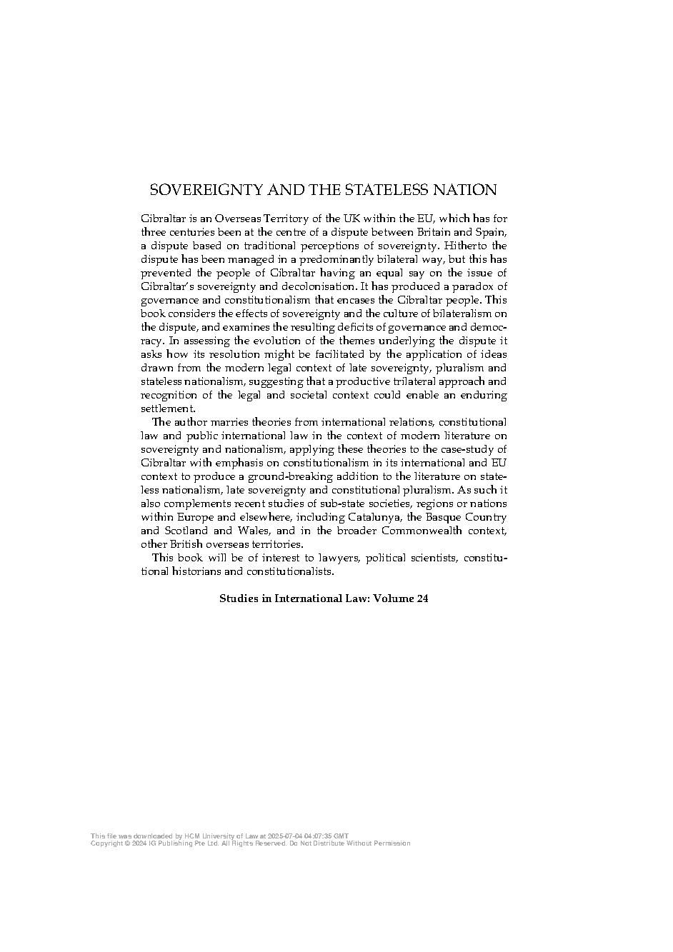 Sovereignty and the Stateless Nation