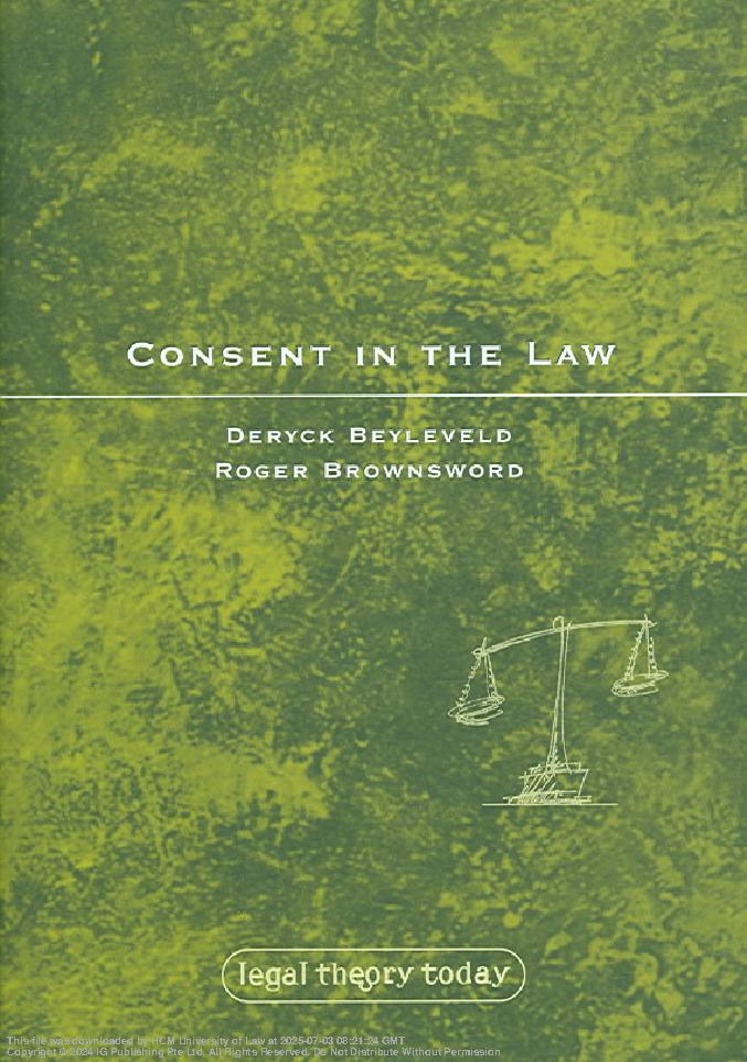 Consent in the Law (Legal Theory Today)
