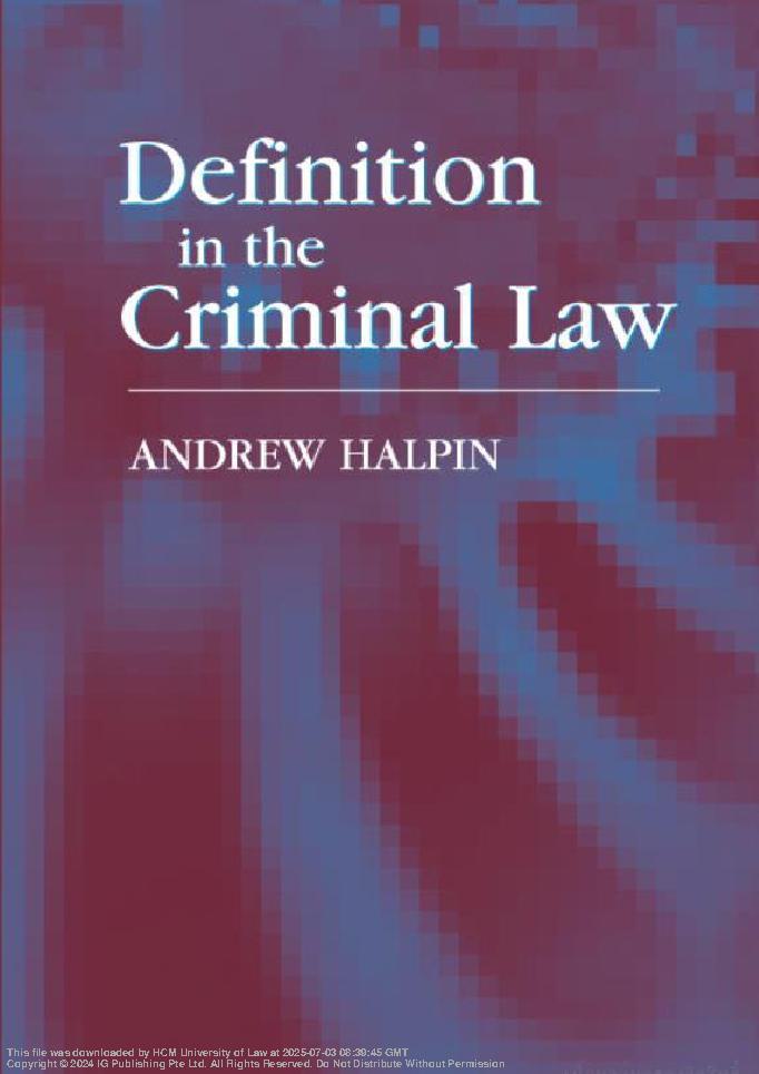 Definition in the Criminal Law