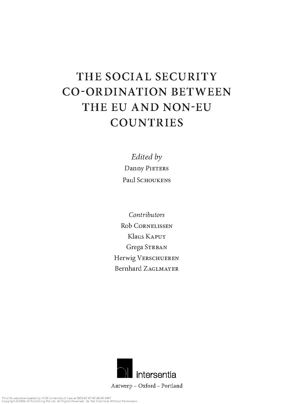 The social security co-ordination between the EU and non-EU countries