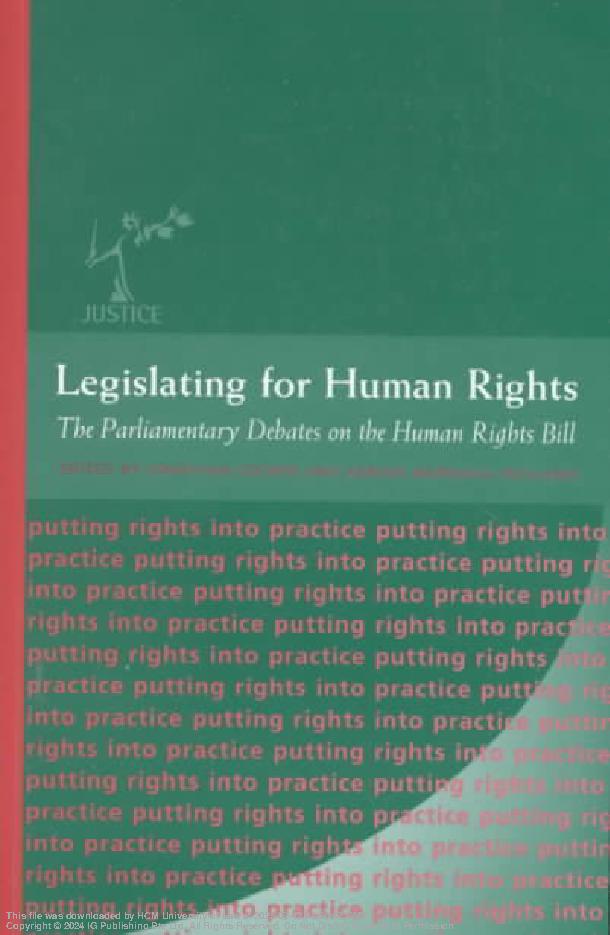 Legislating for human rights : the parliamentary debates on the Human Rights Bill