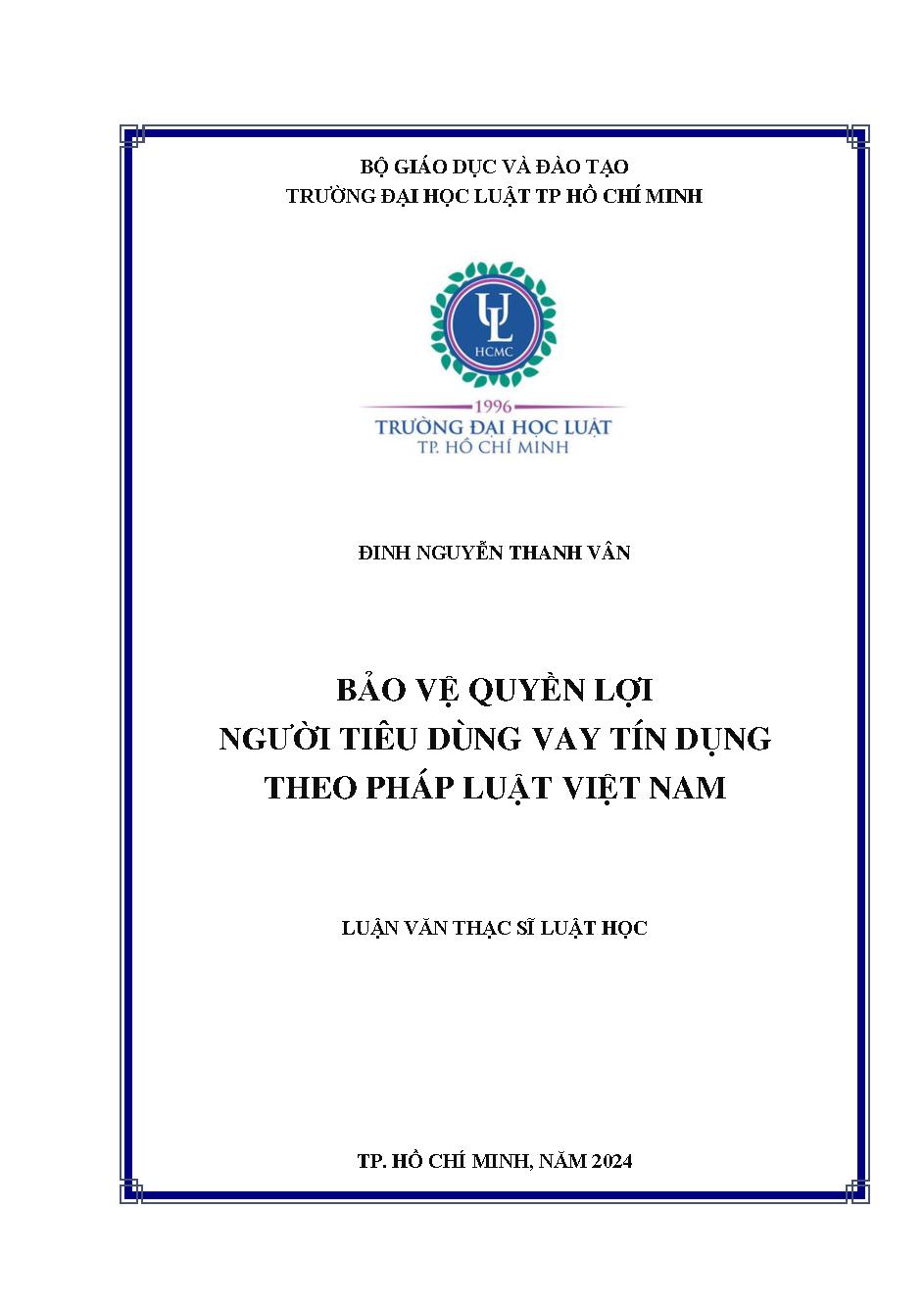 Bảo vệ quyền lợi người tiêu dùng vay tín dụng theo pháp luật Việt Nam