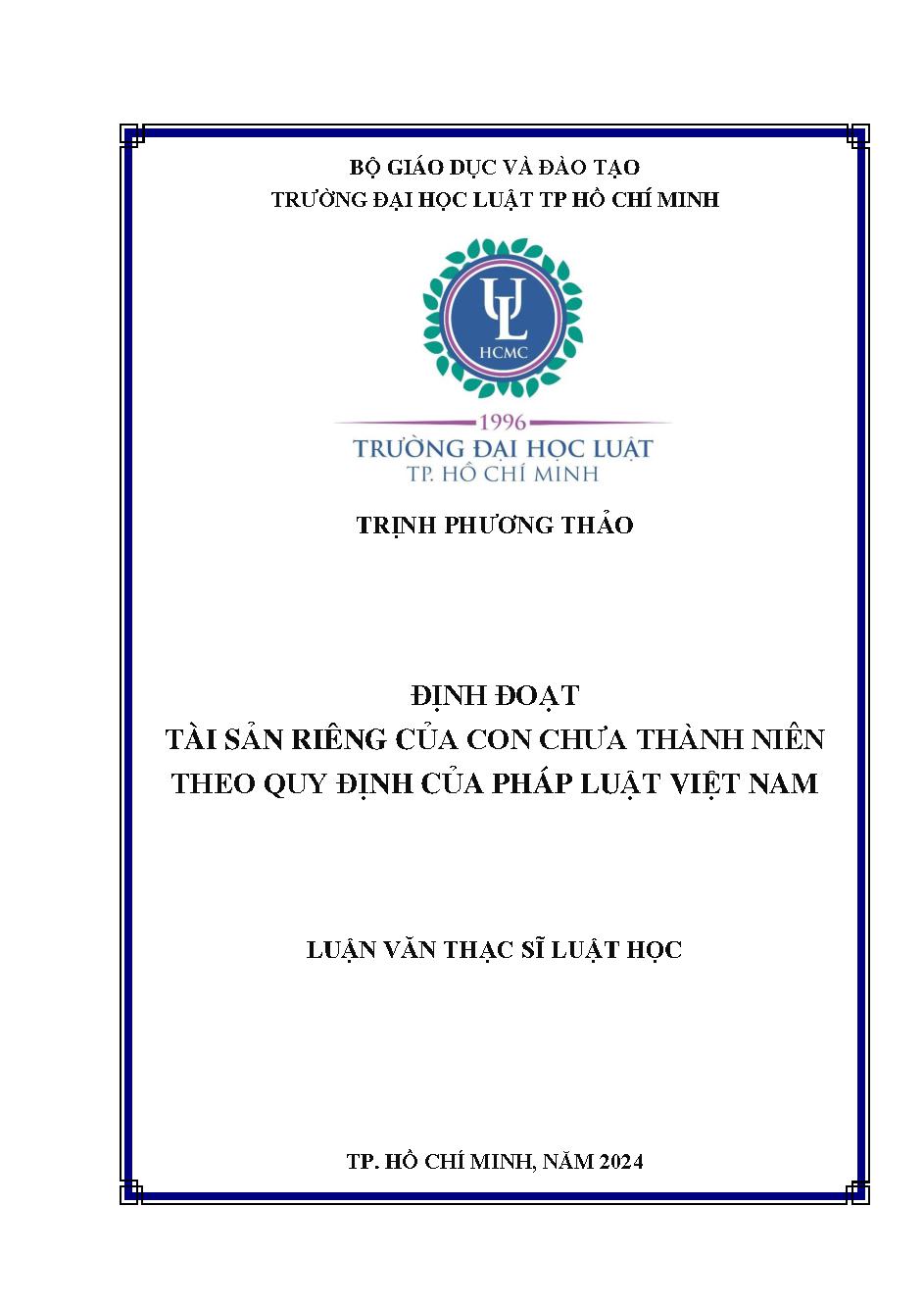 Định đoạt tài sản riêng của con chưa thành niên theo quy định của pháp luật Việt Nam