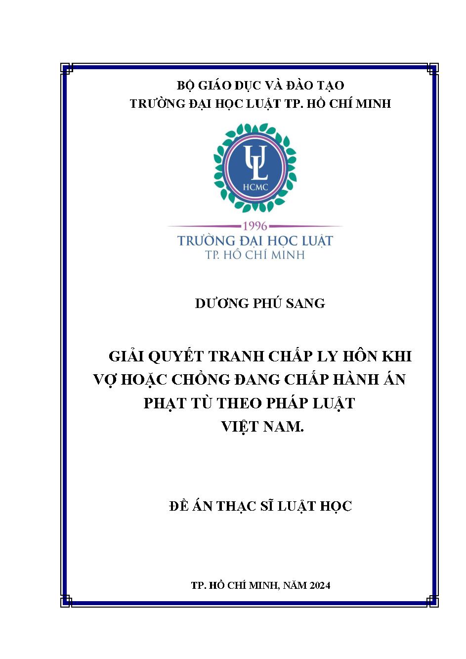 Giải quyết tranh chấp ly hôn khi vợ hoặc chồng đang chấp hành án phạt tù theo pháp luật Việt Nam