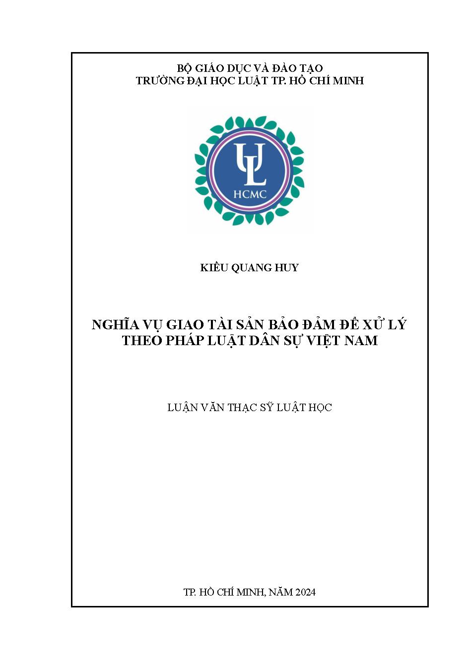 Nghĩa vụ giao tài sản bảo đảm để xử lý theo pháp luật dân sự Việt Nam
