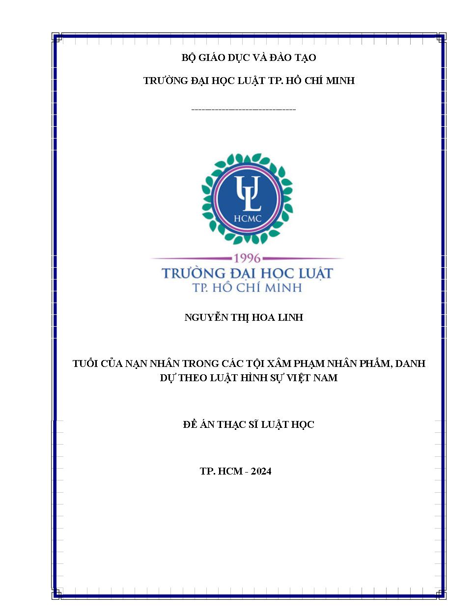 Tuổi của nạn nhân trong các tội xâm phạm nhân phẩm, danh dự theo luật hình sự Việt Nam