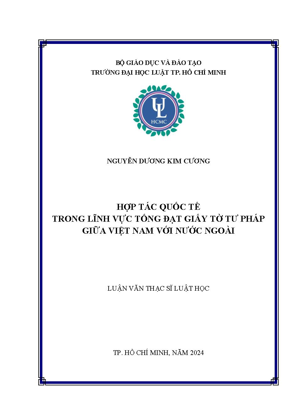 Hợp tác quốc tế trong lĩnh vực tống đạt giấy tờ tư pháp giữa Việt Nam với nước ngoài
