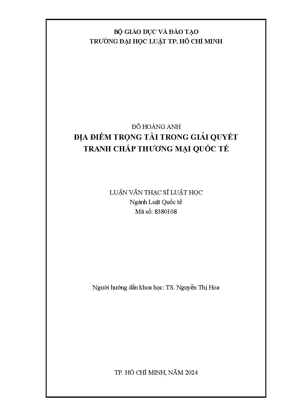 Địa điểm trọng tài trong giải quyết tranh chấp thương mại Quốc tế