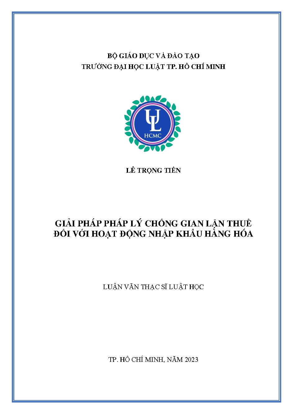 Giải pháp pháp lý chống gian lận thuế đối với hoạt động nhập khẩu hàng hóa