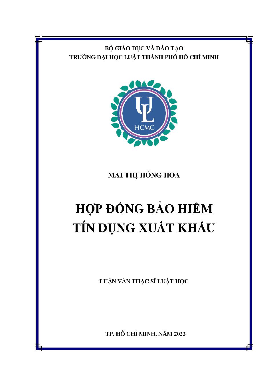 Hợp đồng bảo hiểm tín dụng xuất khẩu