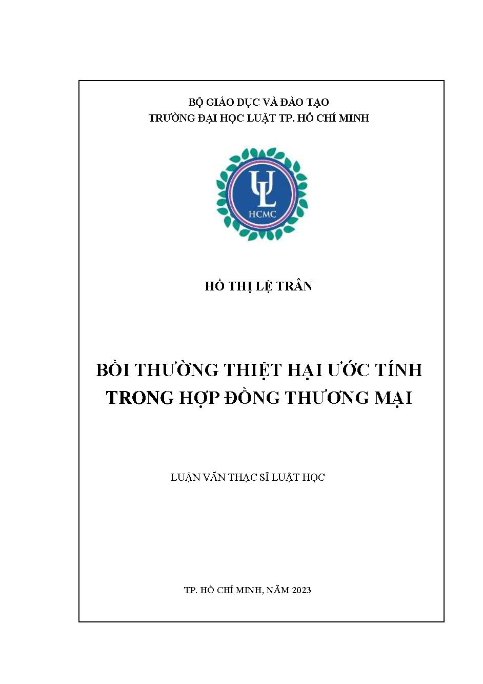 Bồi thường thiệt hại ước tính trong hợp đồng thương mại