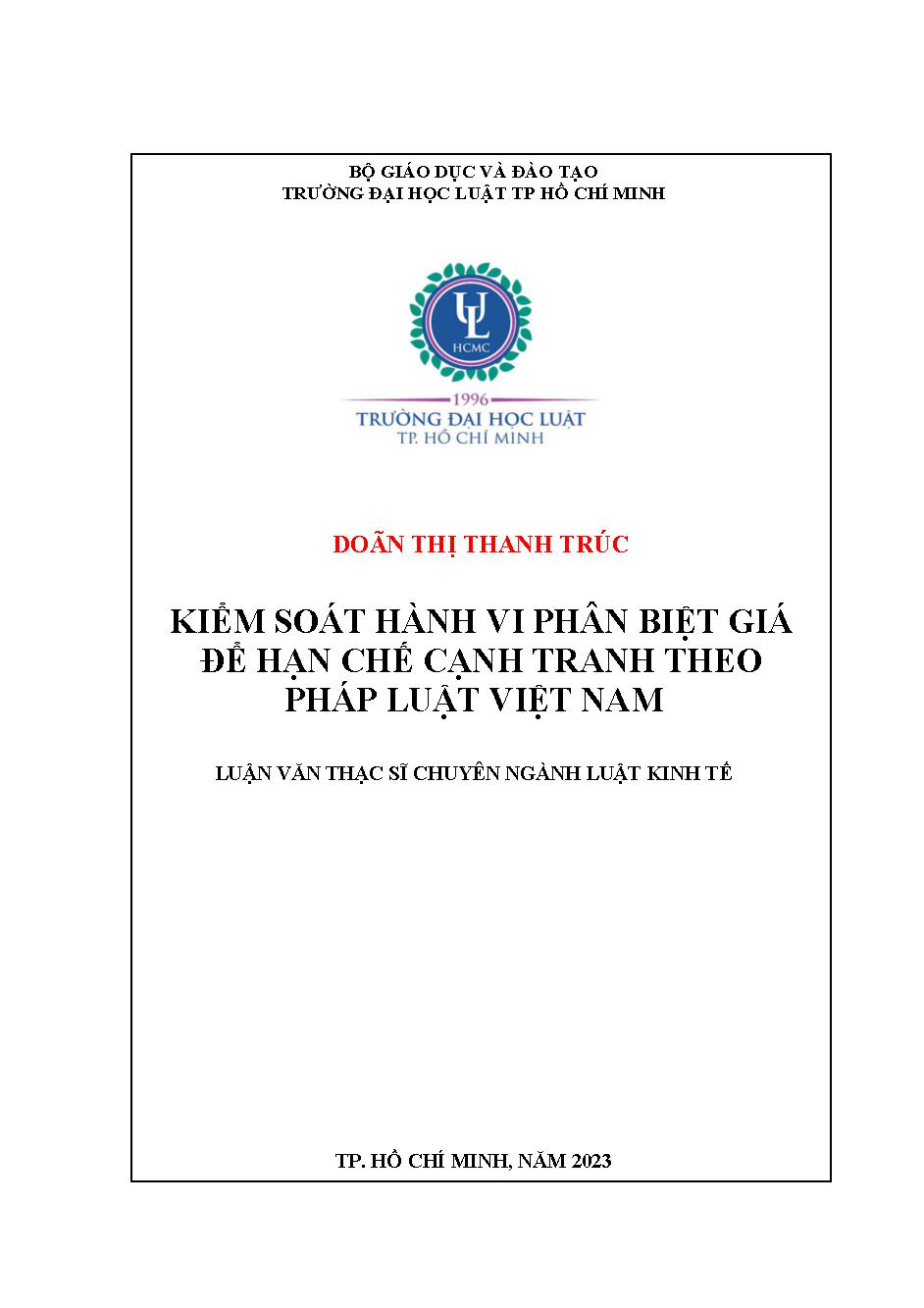 Kiểm soát hành vi phân biệt giá để hạn chế cạnh tranh theo pháp luật Việt Nam