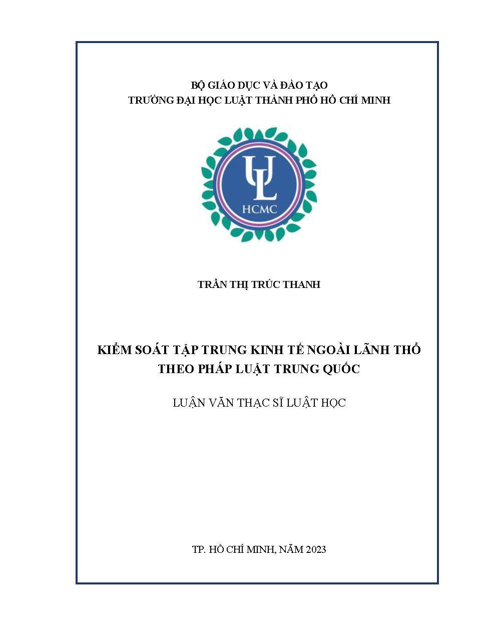 Kiểm soát tập trung kinh tế ngoài lãnh thổ theo pháp luật Trung Quốc