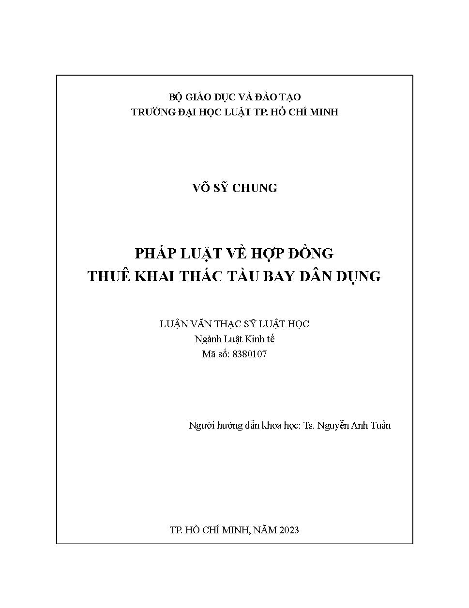 Pháp luật về hợp đồng thuê khai thác tàu bay dân dụng