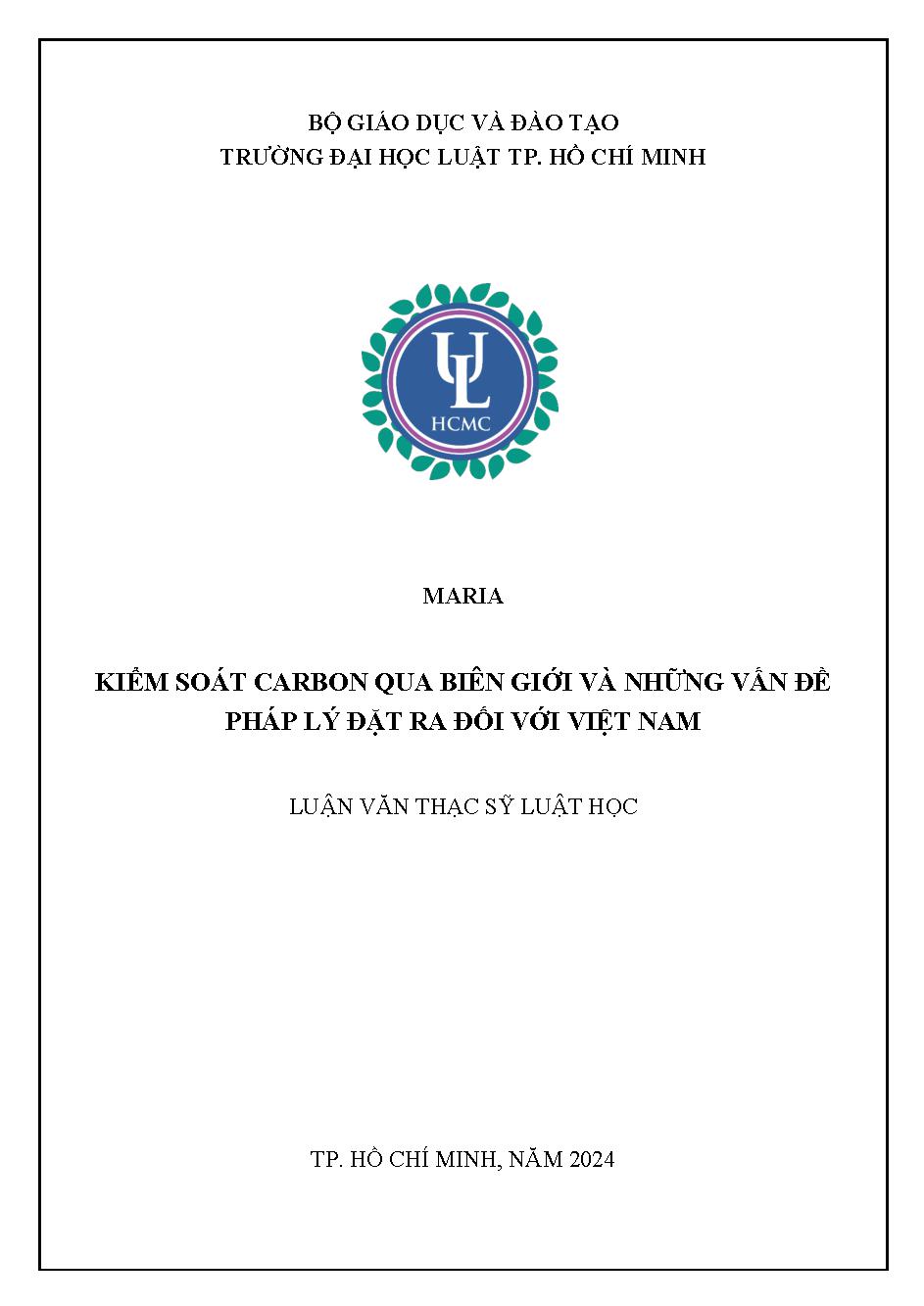 Kiểm soát Carbon qua biên giới và những vấn đề pháp lý đặt ra đối với Việt Nam