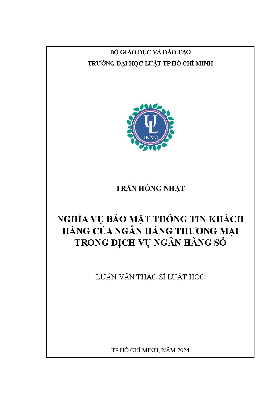 Nghĩa vụ bảo mật thông tin khách hàng của ngân hàng thương mại trong dịch vụ ngân hàng số