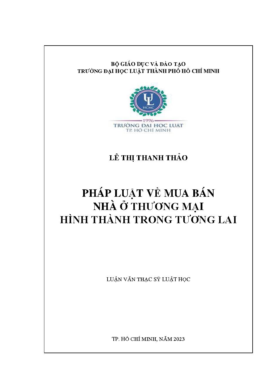 Pháp luật về mua bán nhà ở thương mại hình thành trong tương lai