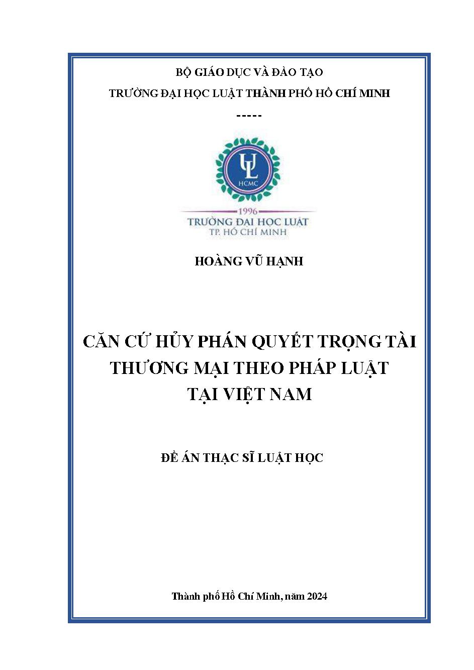 Căn cứ hủy phán quyết trọng tài thương mại theo pháp luật tại Việt Nam