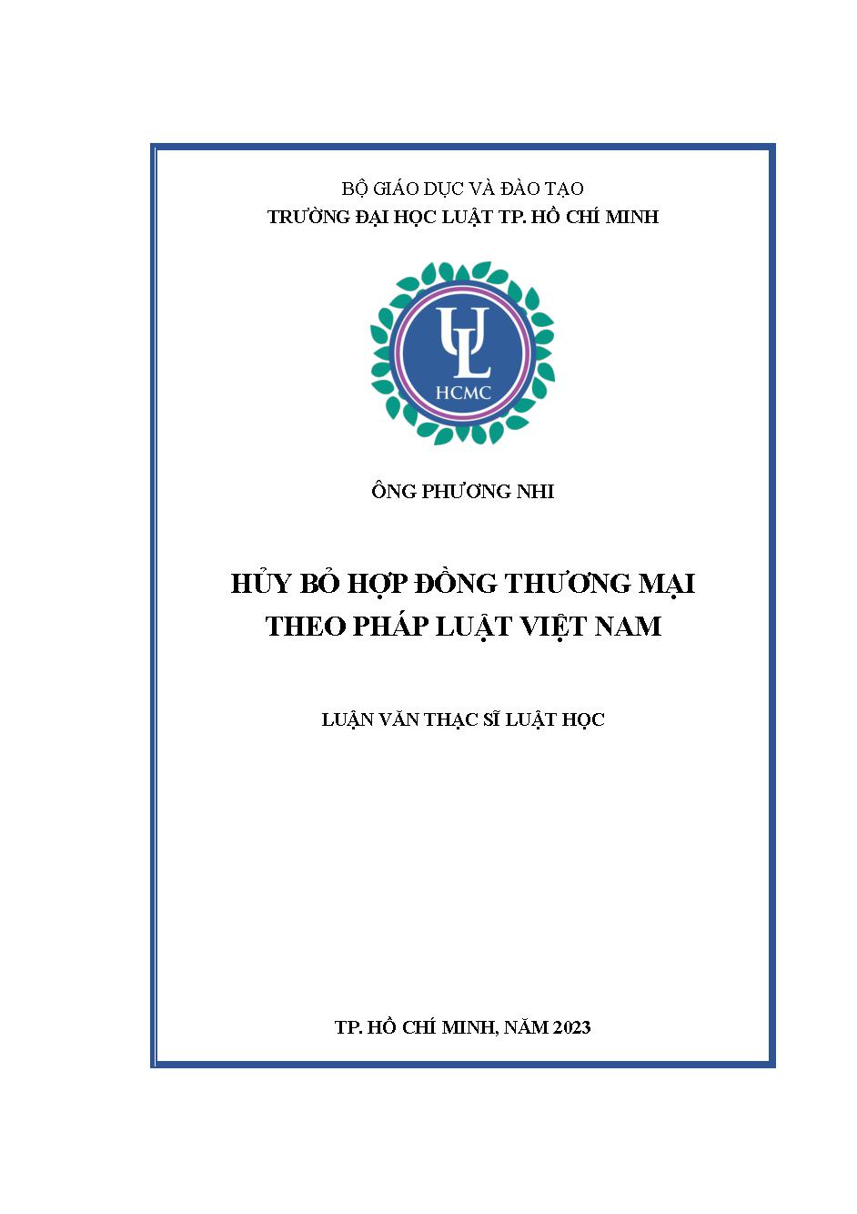 Hủy bỏ hợp đồng thương mại theo pháp luật Việt Nam