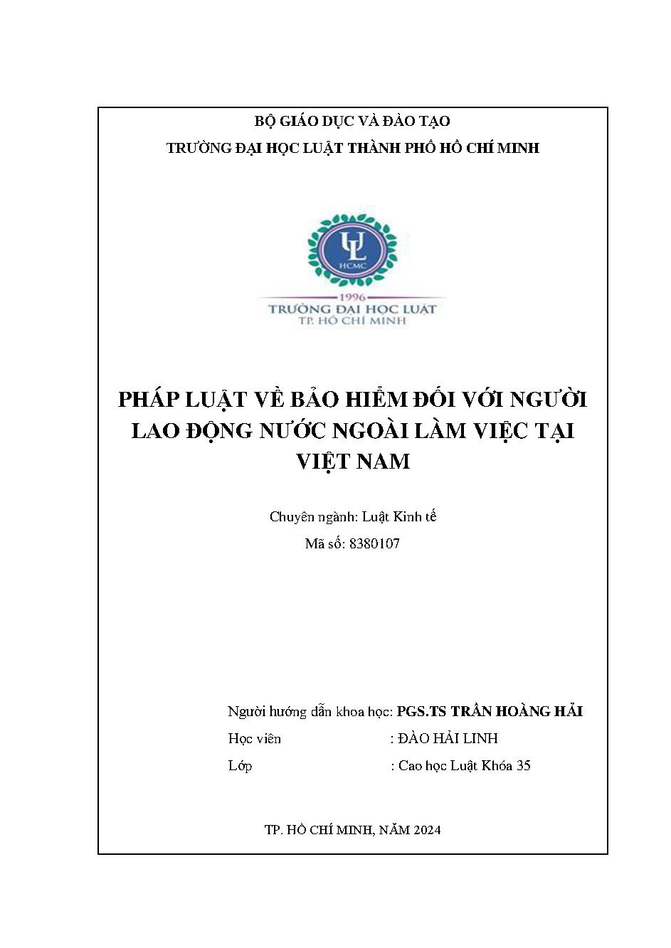 Pháp luật về bảo hiểm đối với người lao động nước ngoài làm việc tại Việt Nam