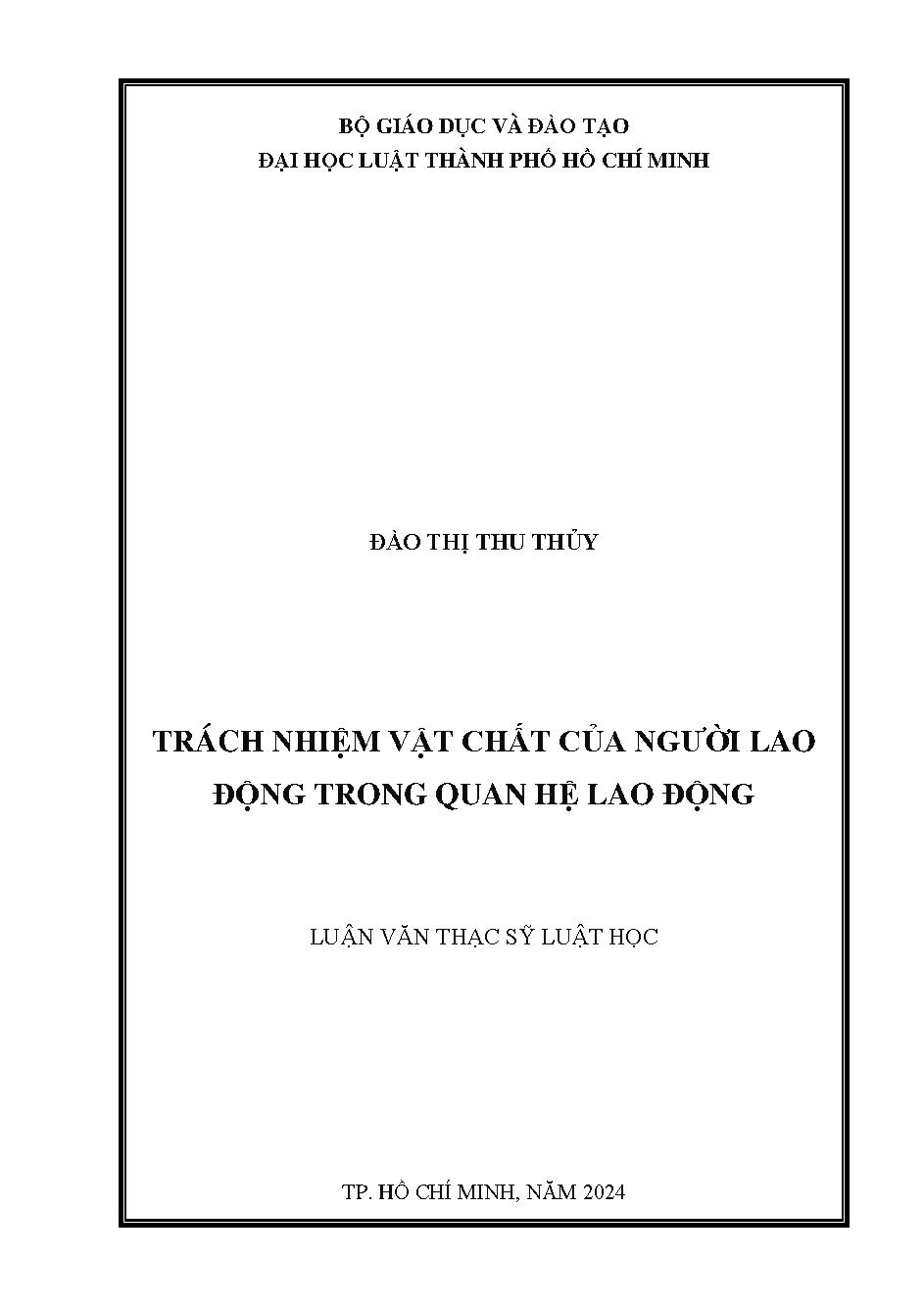 Trách nhiệm vật chất của người lao động trong quan hệ lao động 