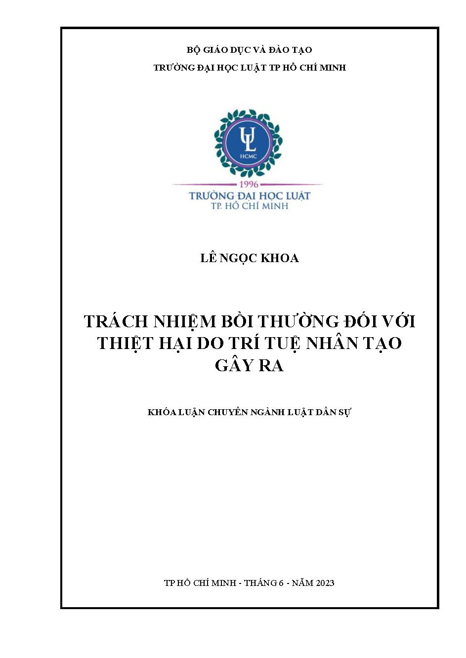 Trách nhiệm bồi thường đối với thiệt hại do trí tuệ nhân tạo gây ra