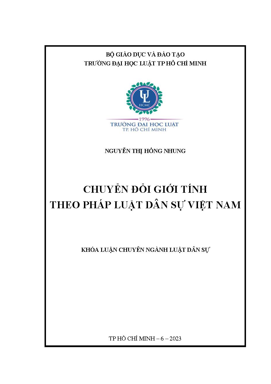 Chuyển đổi giới tính theo pháp luật dân sự Việt Nam