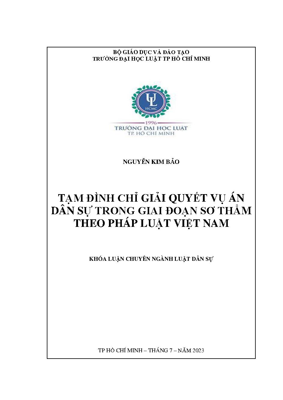 Tạm đình chỉ giải quyết vụ án dân sự trong giai đoạn sơ thẩm theo pháp luật Việt Nam