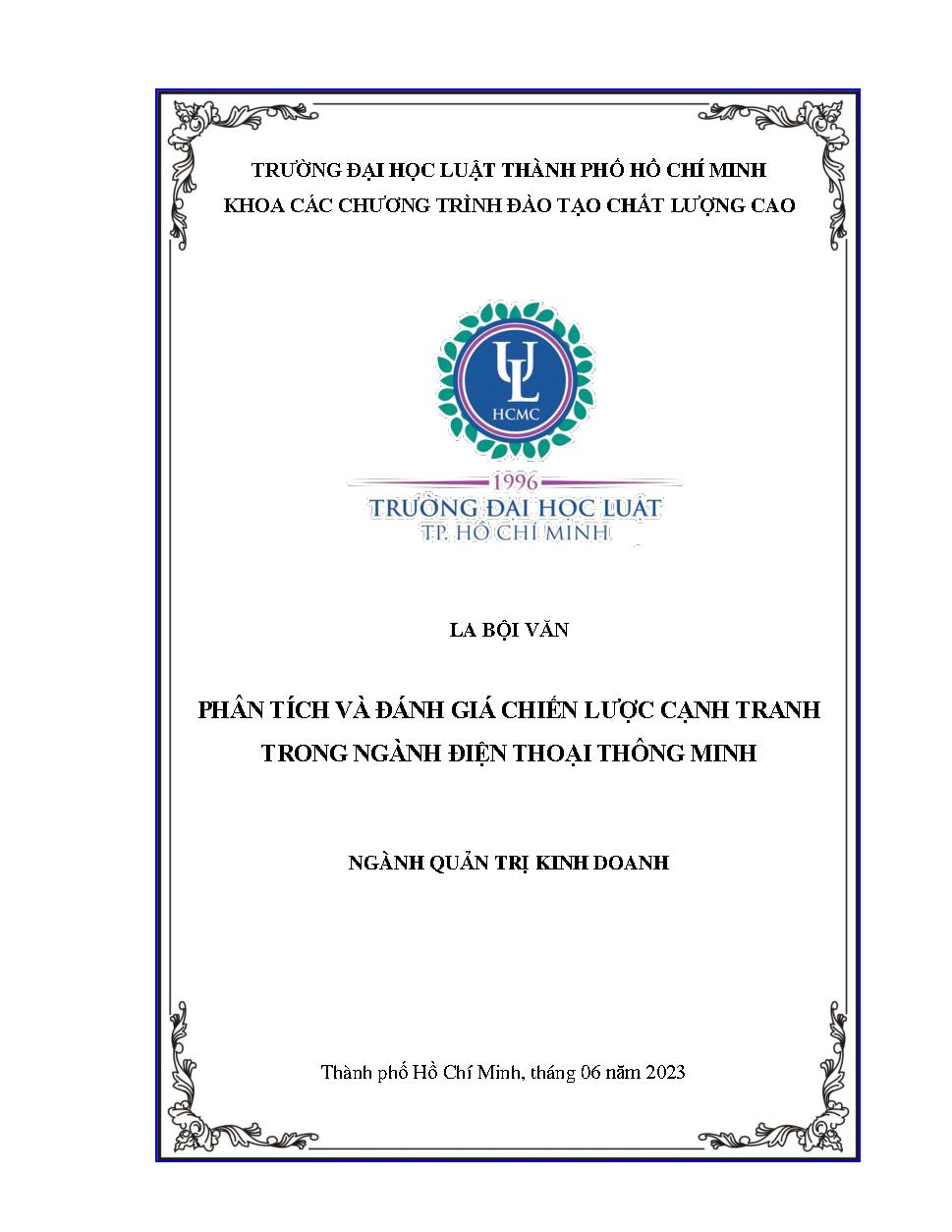 Phân tích và đánh giá chiến lược cạnh tranh trong ngành điện thoại thông minh