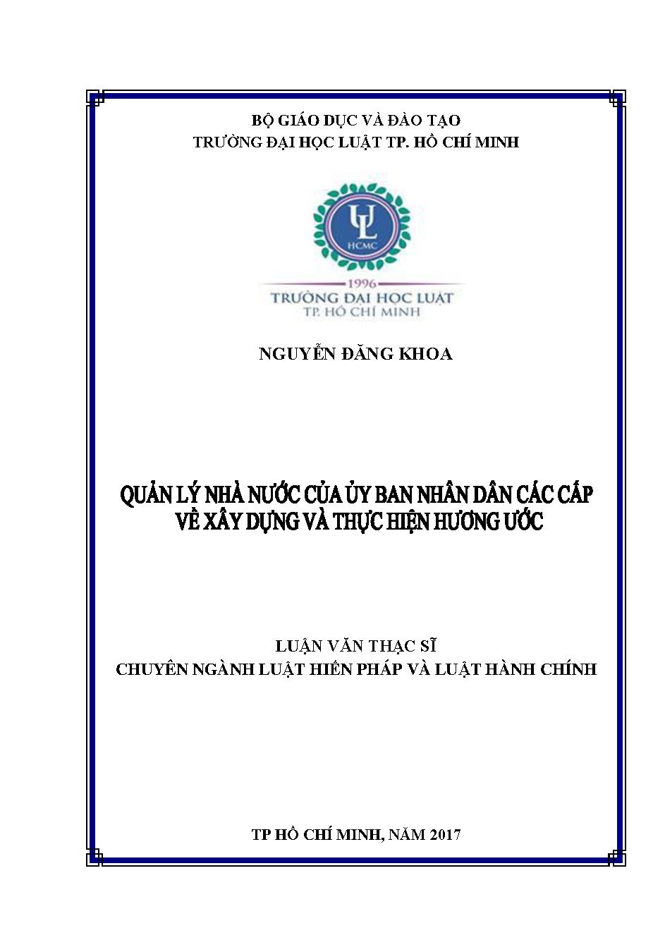 Quản lý nhà nước của Uỷ ban nhân dân các cấp về xây dựng và thực hiện hương ước