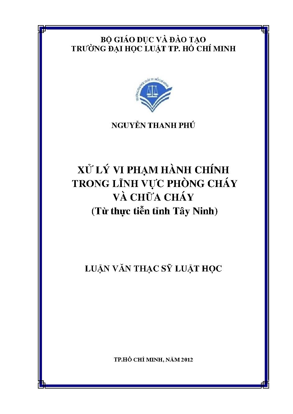 Xử lý vi phạm hành chính trong lĩnh vực phòng cháy và chữa cháy