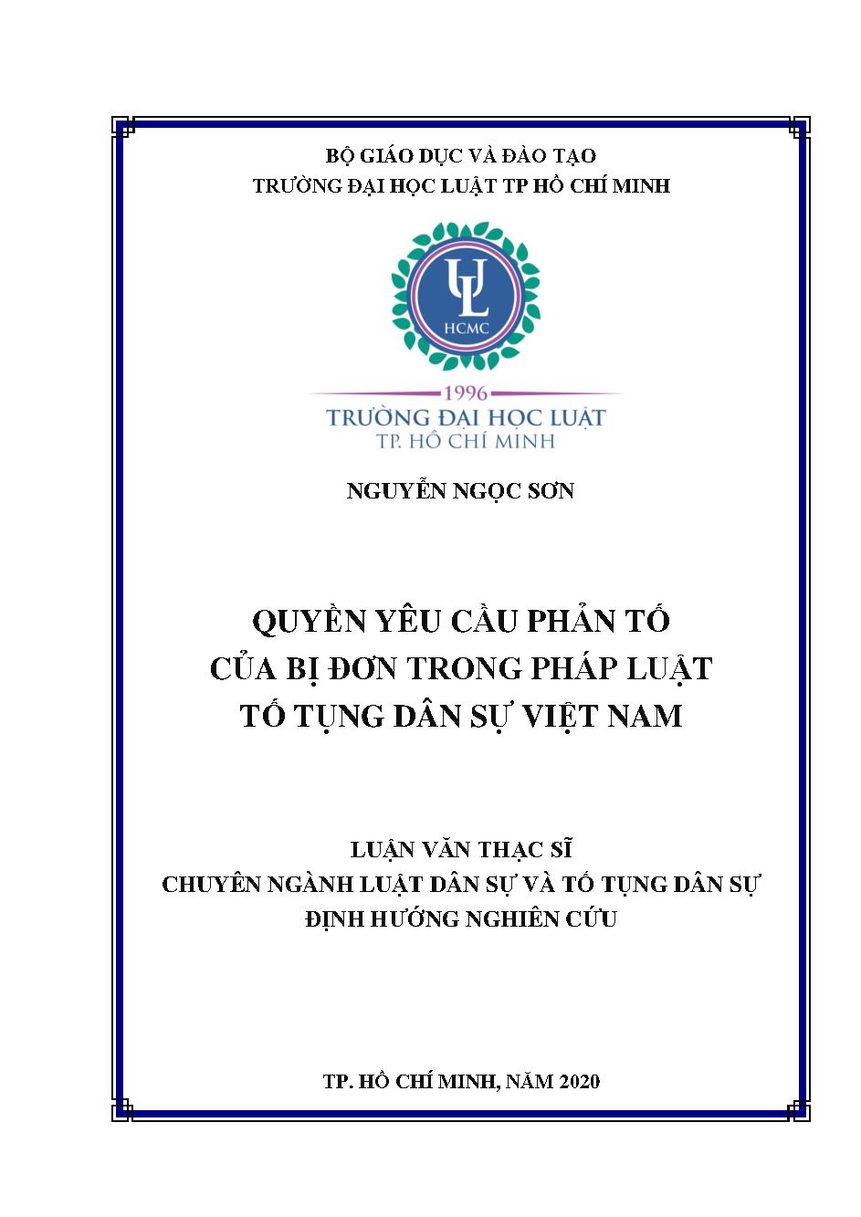 Quyền yêu cầu phản tố của bị đơn trong pháp luật Tố tụng dân sự Việt Nam