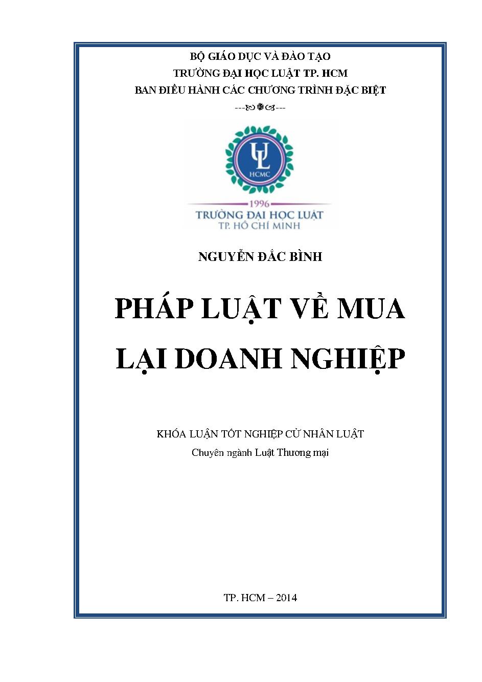 Pháp luật về mua lại doanh nghiệp