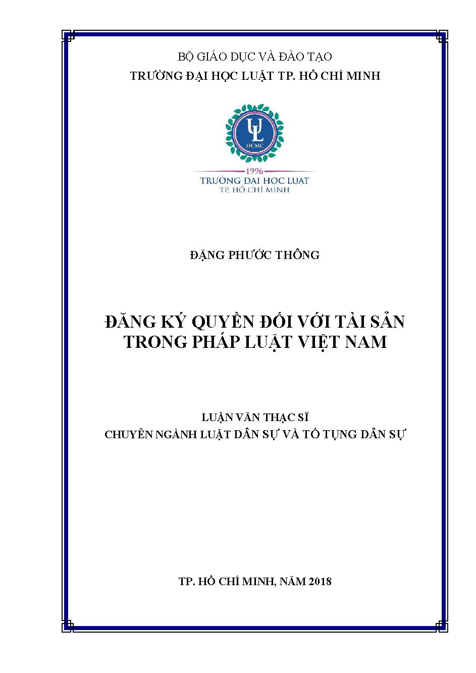 Đăng ký quyền đối với tài sản trong pháp luật Việt Nam