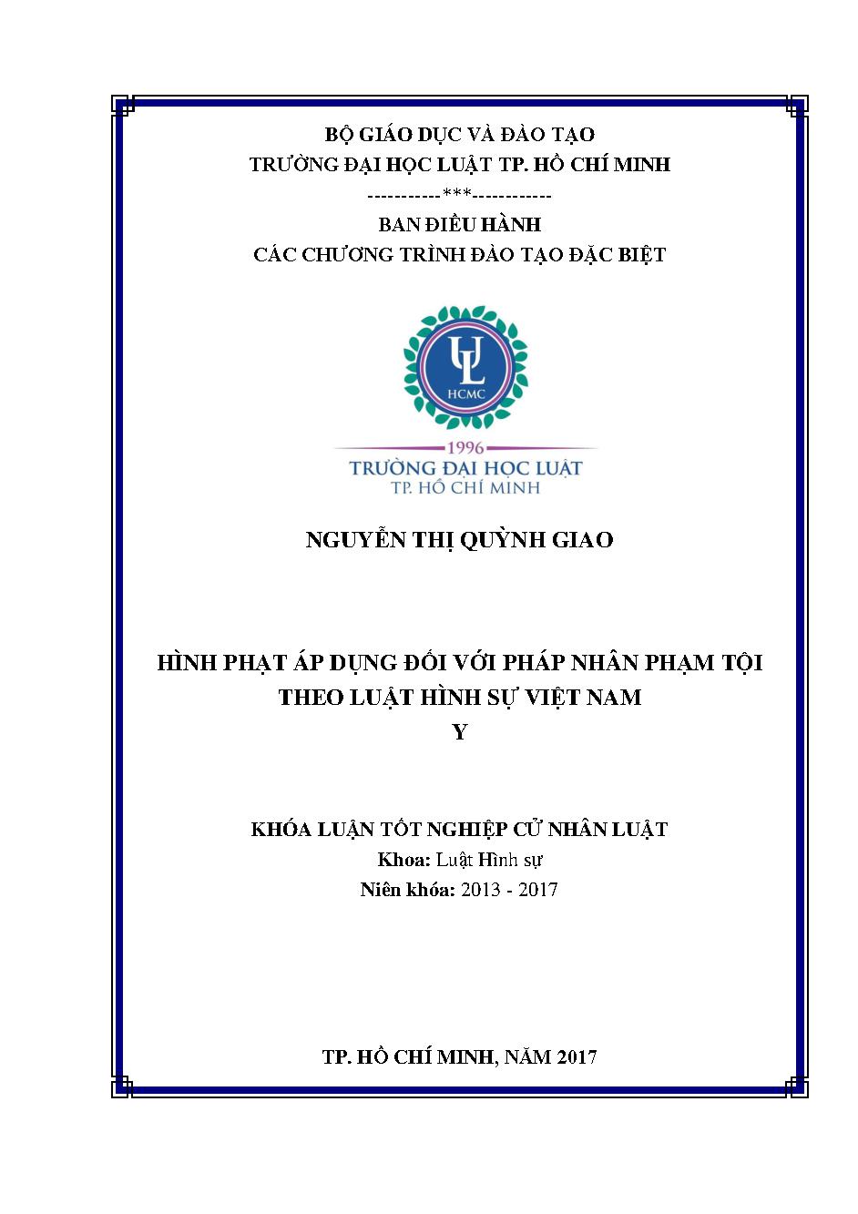 Hình phạt áp dụng đối với pháp nhân phạm tội theo luật hình sự Việt Nam