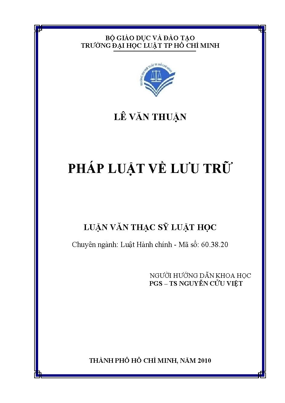 Pháp luật về lưu trữ