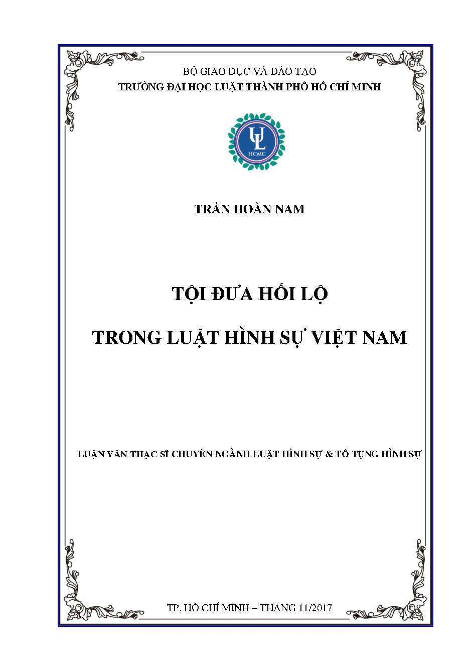 Tội đưa hối lộ trong luật hình sự Việt Nam