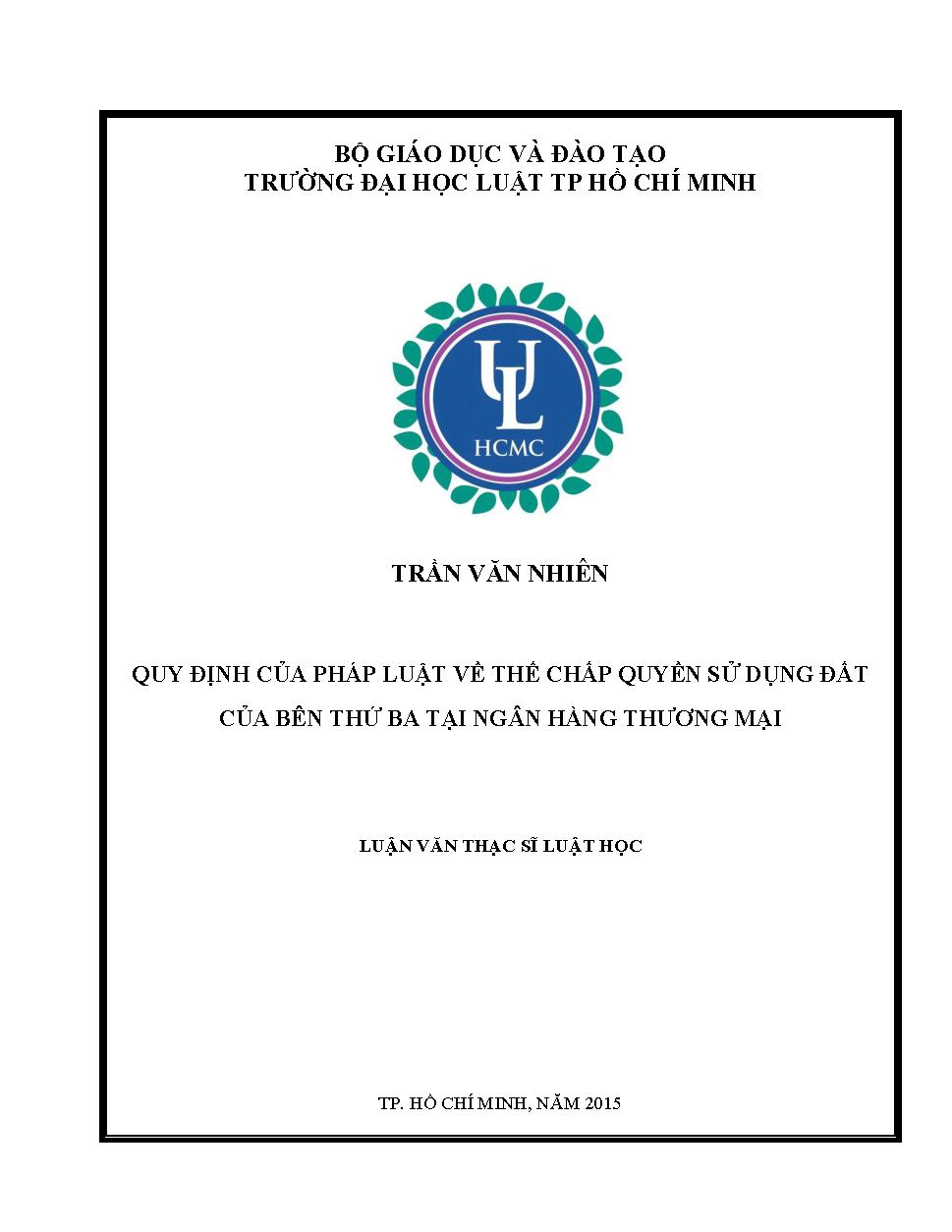 Quy định của pháp luật về thế chấp quyền sử dụng đất của bên thứ ba tại ngân hàng thương mại