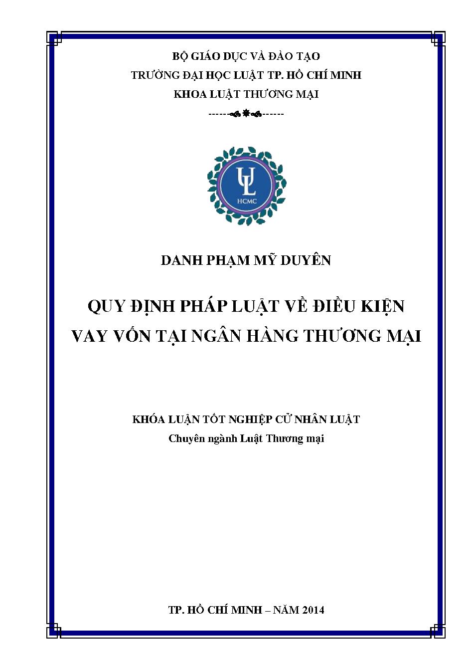 Quy định pháp luật về điều kiện vay vốn tại ngân hàng thương mại