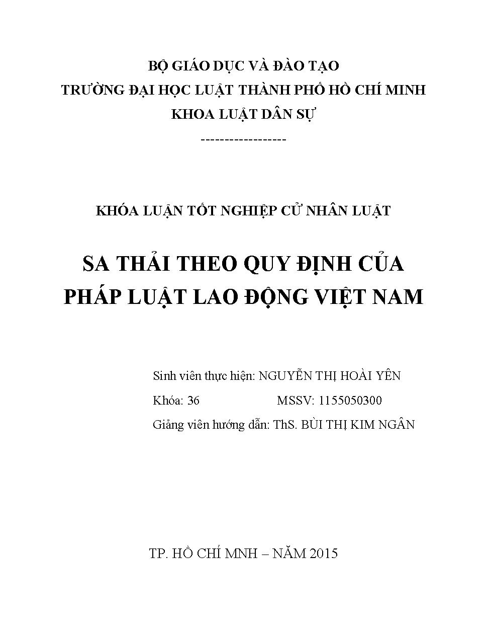 Sa thải theo quy định của pháp luật lao động Việt Nam