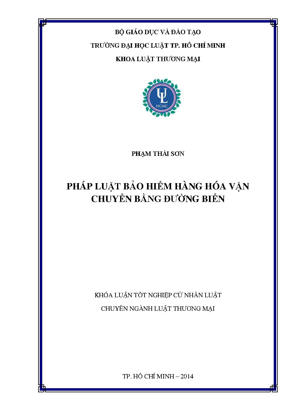 Pháp luật bảo hiểm hàng hoá vận chuyển bằng đường biển