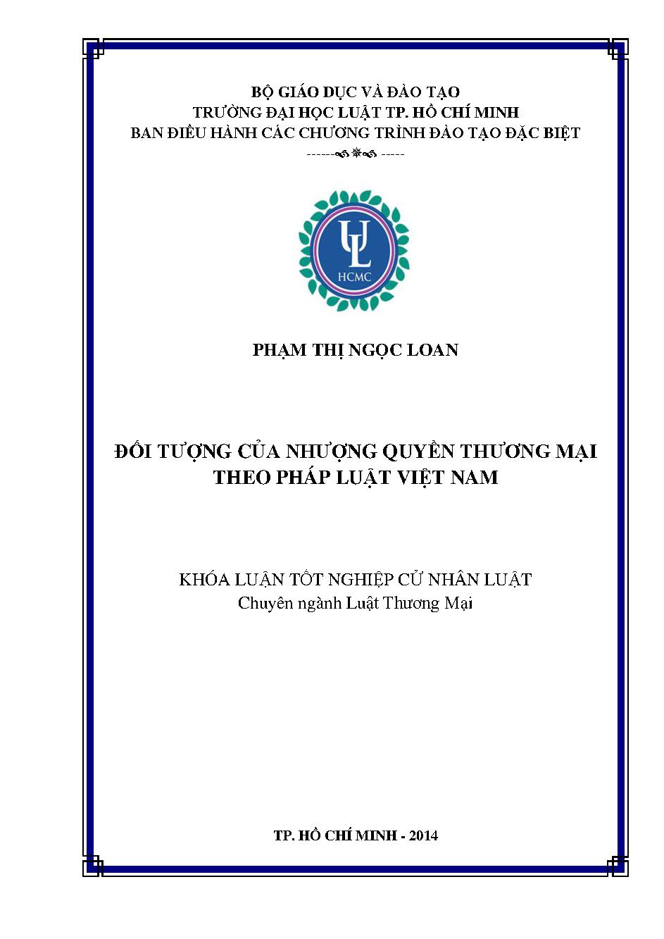 Đối tượng của nhượng quyền thương mại theo pháp luật Việt Nam